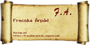 Frecska Árpád névjegykártya