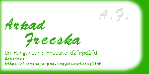 arpad frecska business card